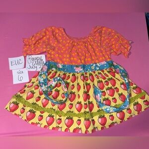 Matilda Jane little girls Size 6 top strawberry tie shirt